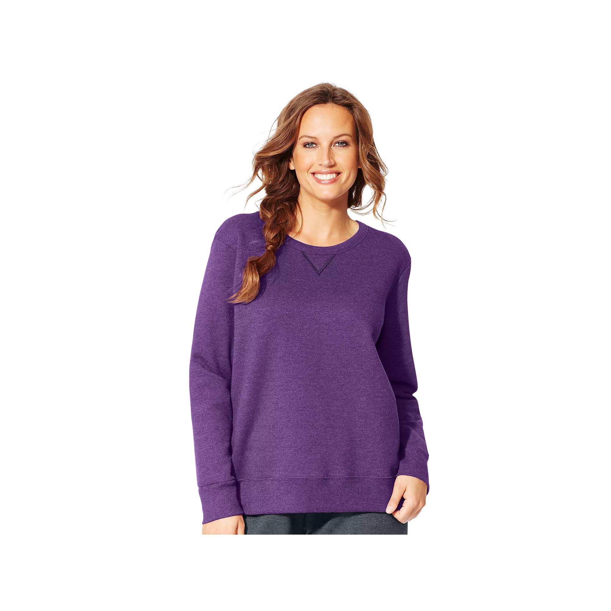 Plus Size Just My Size Fleece Crew Sweatshirt, Womens Purple Splendor Product Image