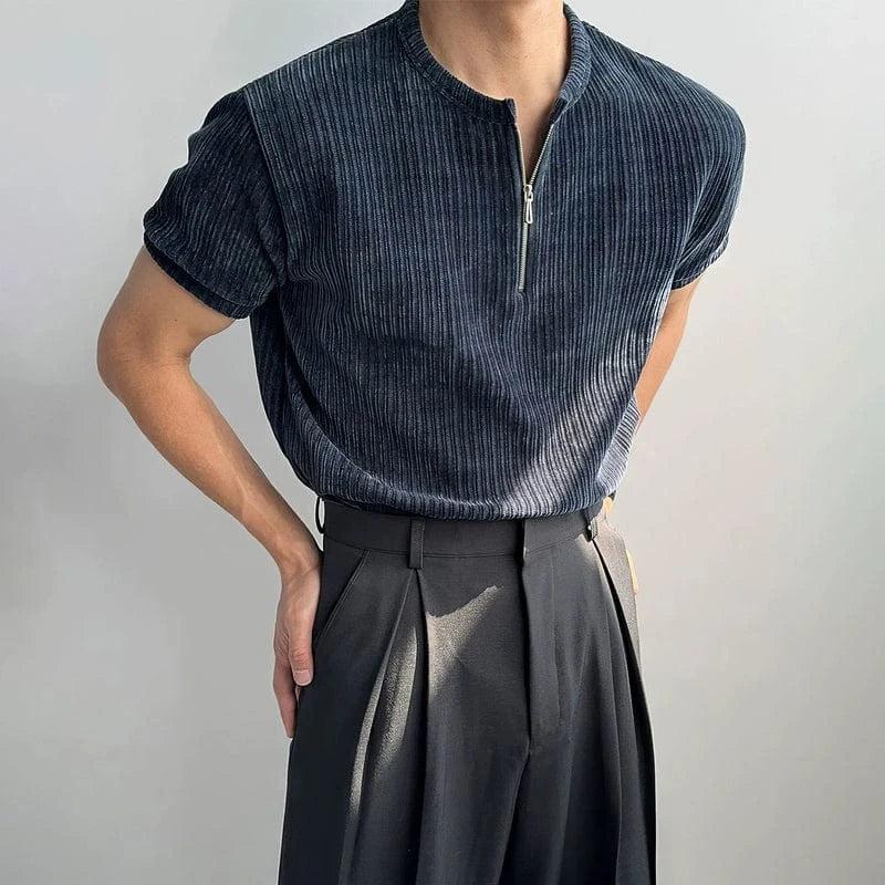 RT No. 18274 KNIT HALF ZIP SHORT SLEEVE Product Image