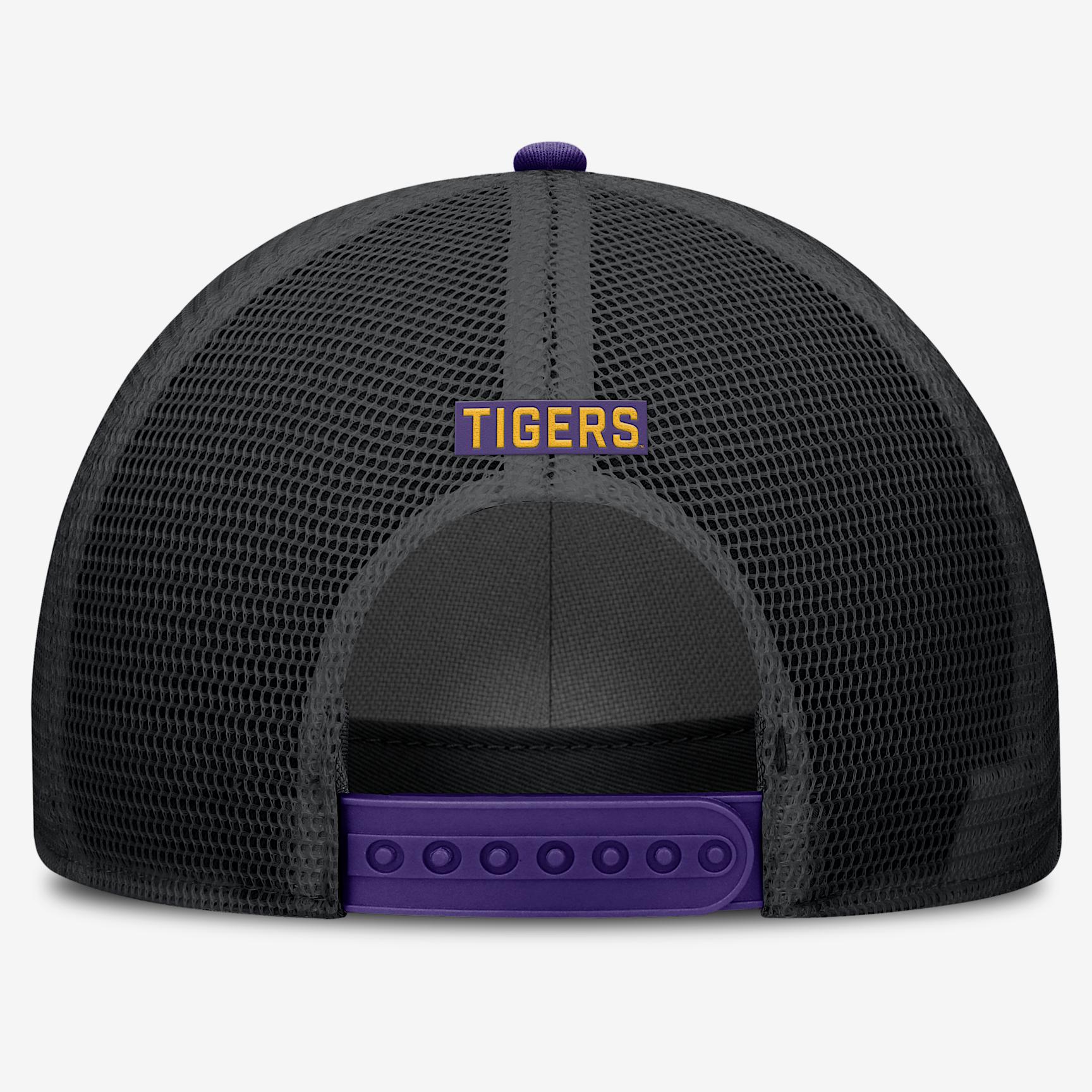 LSU Primetime Rise Nike Mens College Trucker Adjustable Hat | NC9751LLSN-SFF Product Image