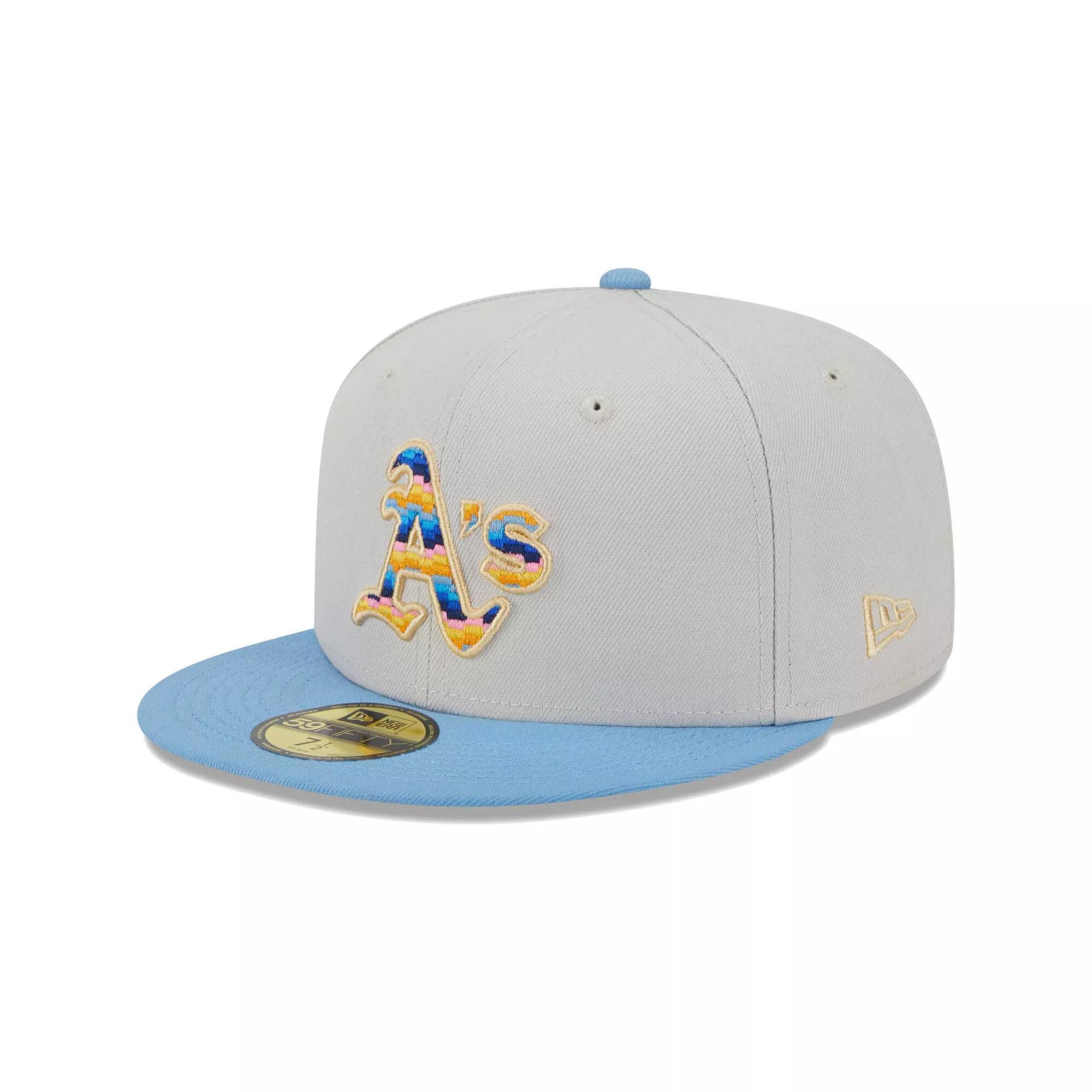 Men's New Era Natural Oakland Athletics Beach Front 59FIFTY Fitted Hat, Size: 7 5/8, Beige Product Image