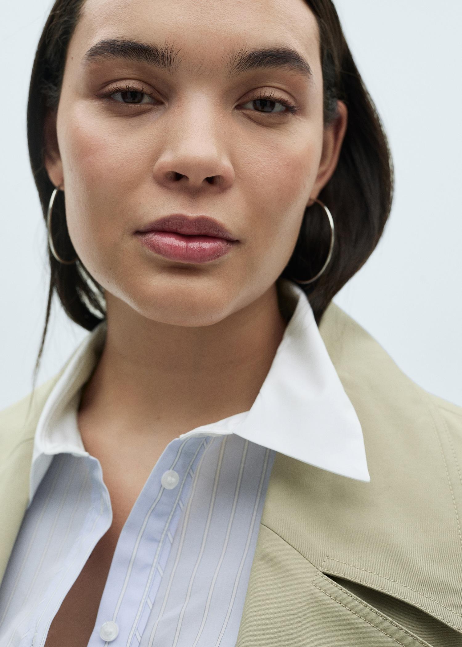 Cotton-blend combined shirt - Women | MANGO USA Product Image