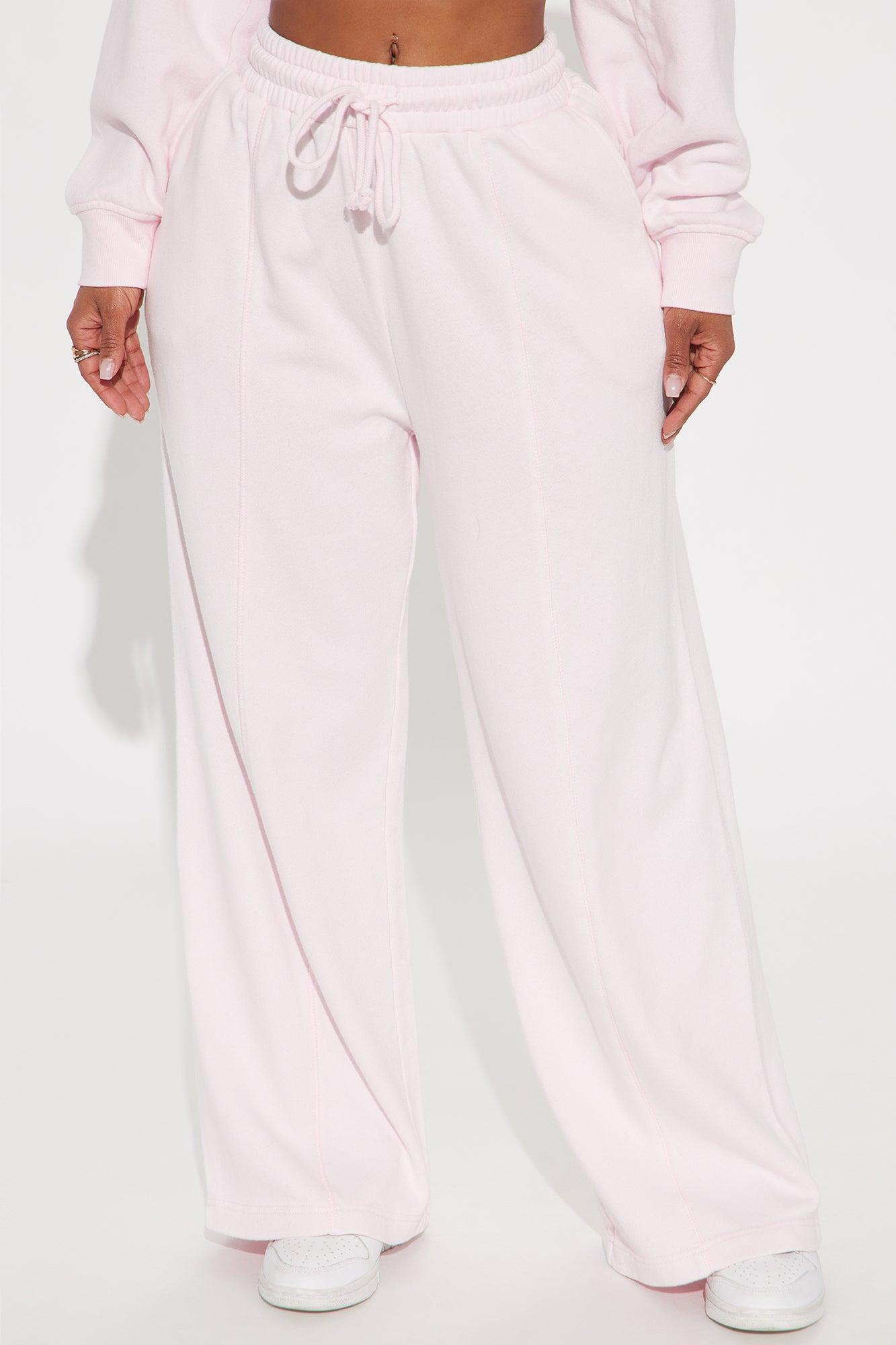 The Washed Wide Leg Sweatpant - Pink Product Image