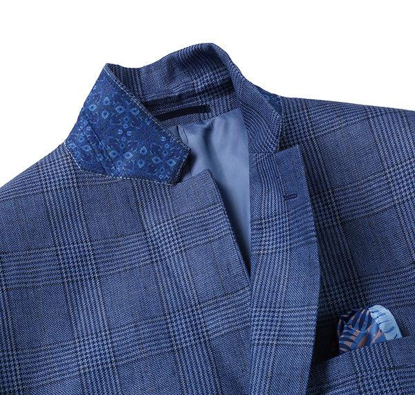 (42S) Slim Fit Blazer Summer Blue Linen Sport Coat Product Image