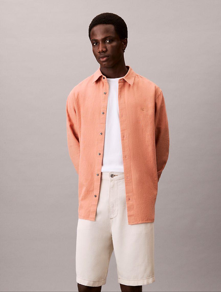 Linen Cotton Classic Button-Down Shirt Product Image