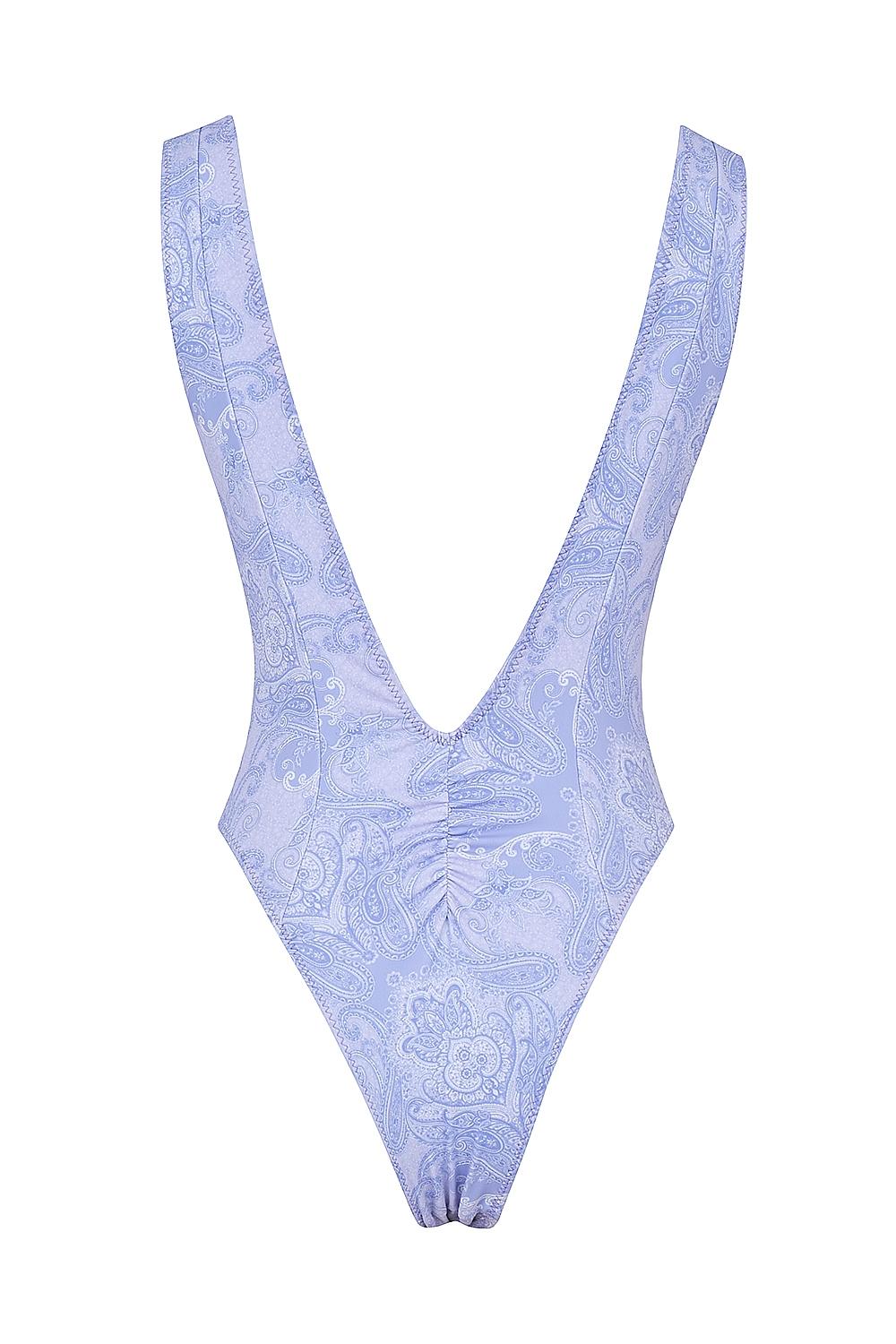 Martinique  lavender paisley plunge swimsuit Product Image