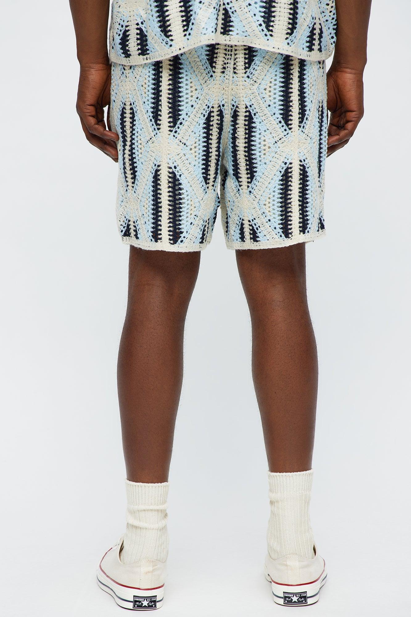 Triangles Knit Short - Blue/combo Male Product Image