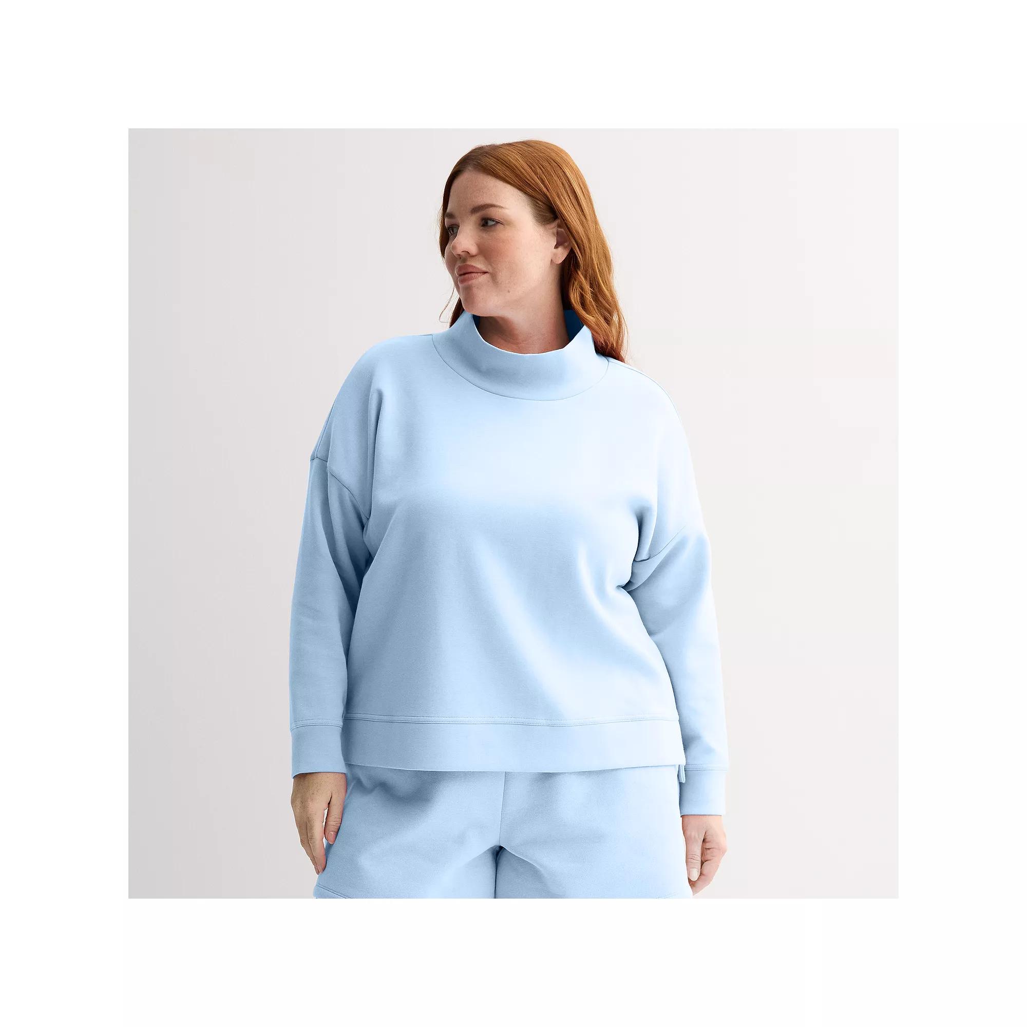 Plus Size Tek Gear Double Knit Funnel Neck Sweater, Women's, Size: 1XL, Baron River Product Image