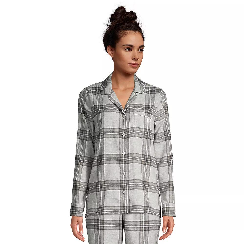 Women's Lands' End Long Sleeve Flannel Pajama Top,  Product Image