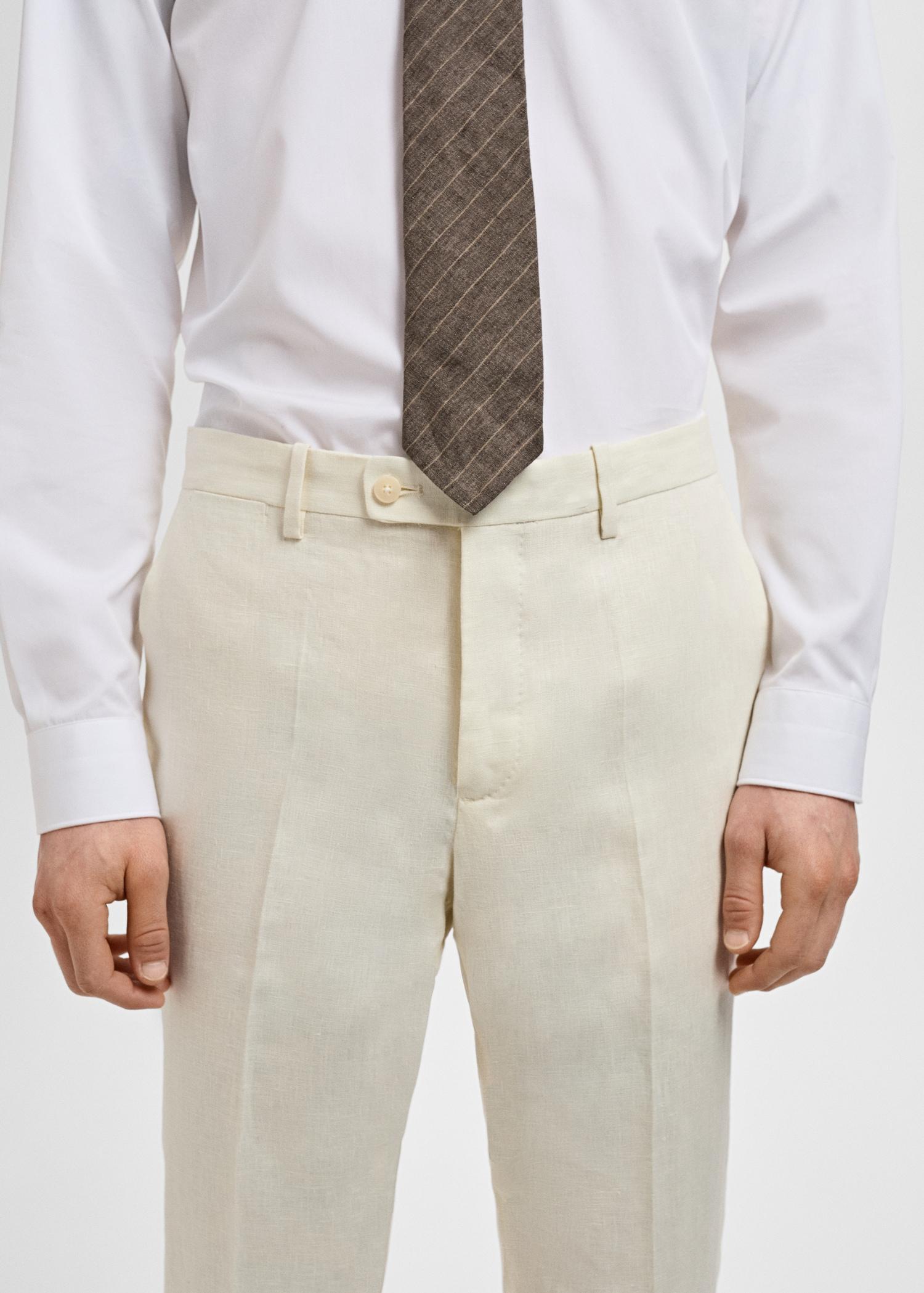 Amalfi 100% linen slim-fit suit pants - Men | MANGO USA Product Image
