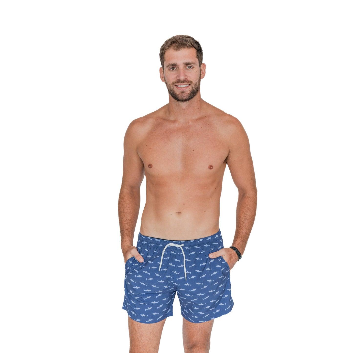 Bermies Shark Attack Swim Trunks Male Product Image