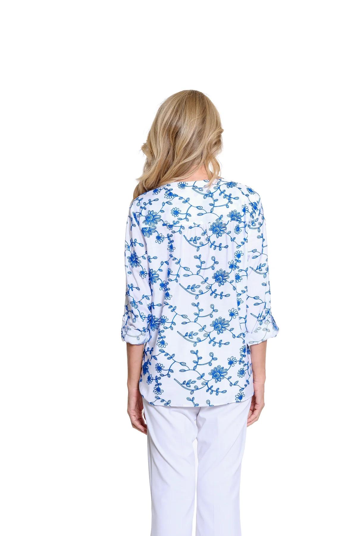 Crinkle Woven Embroidered Shirt Product Image