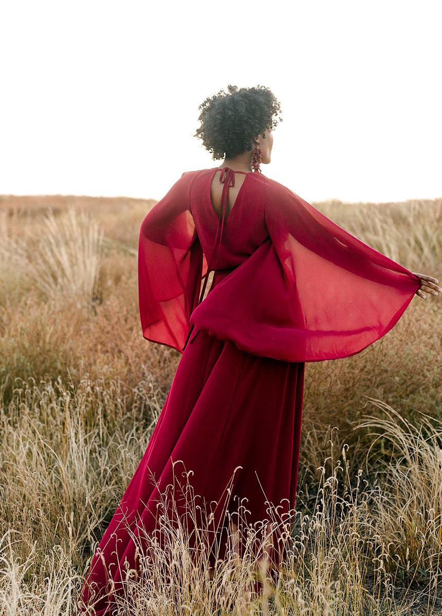 Nerina Dress in Burgundy Female Product Image