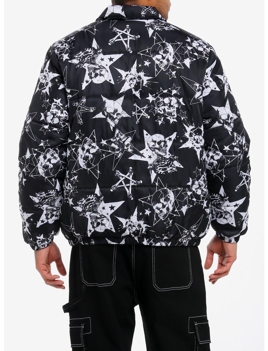 Social Collision Skulls Stars & Bones Puffer Jacket Product Image