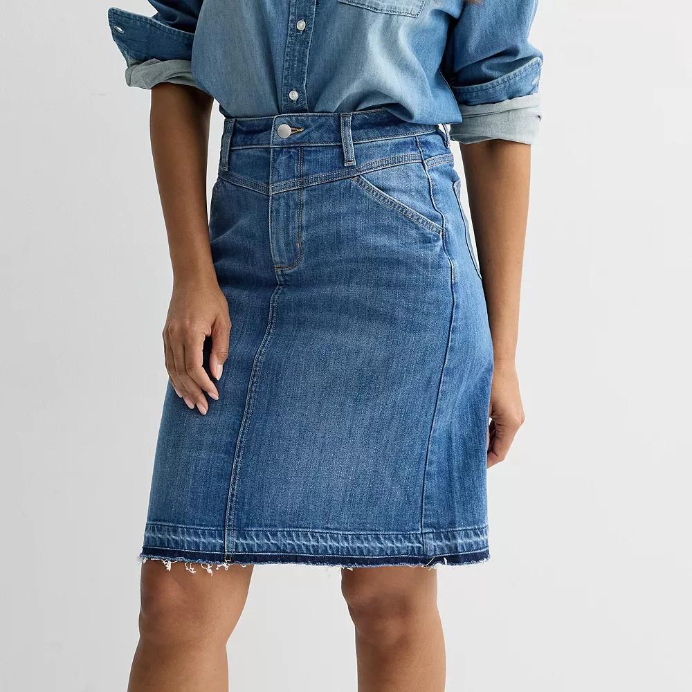 Women's Sonoma Goods For Life® Release Hem Denim Skirt, Size: 6, Medium Dark Blue Product Image