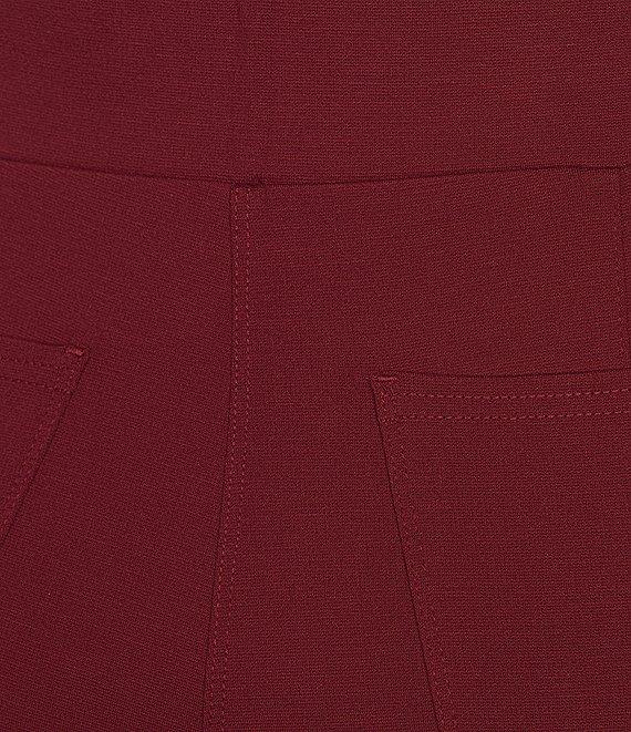 Intro Petite Size Bella Solid Double Knit Slim Her Straight Leg Pants Product Image