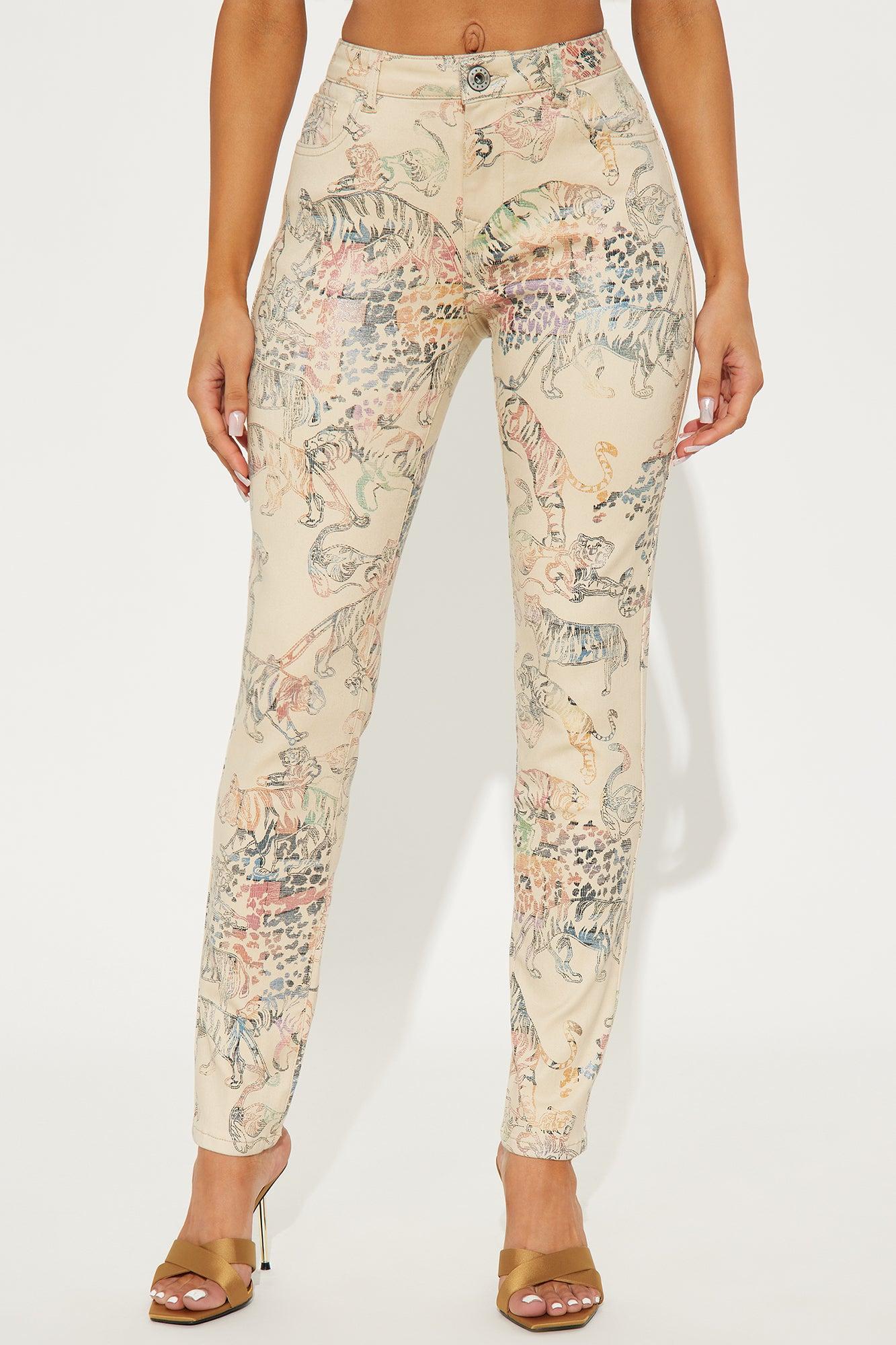 Fiercer Than Ever Novelty Print Twill Pant - Cream/combo Product Image