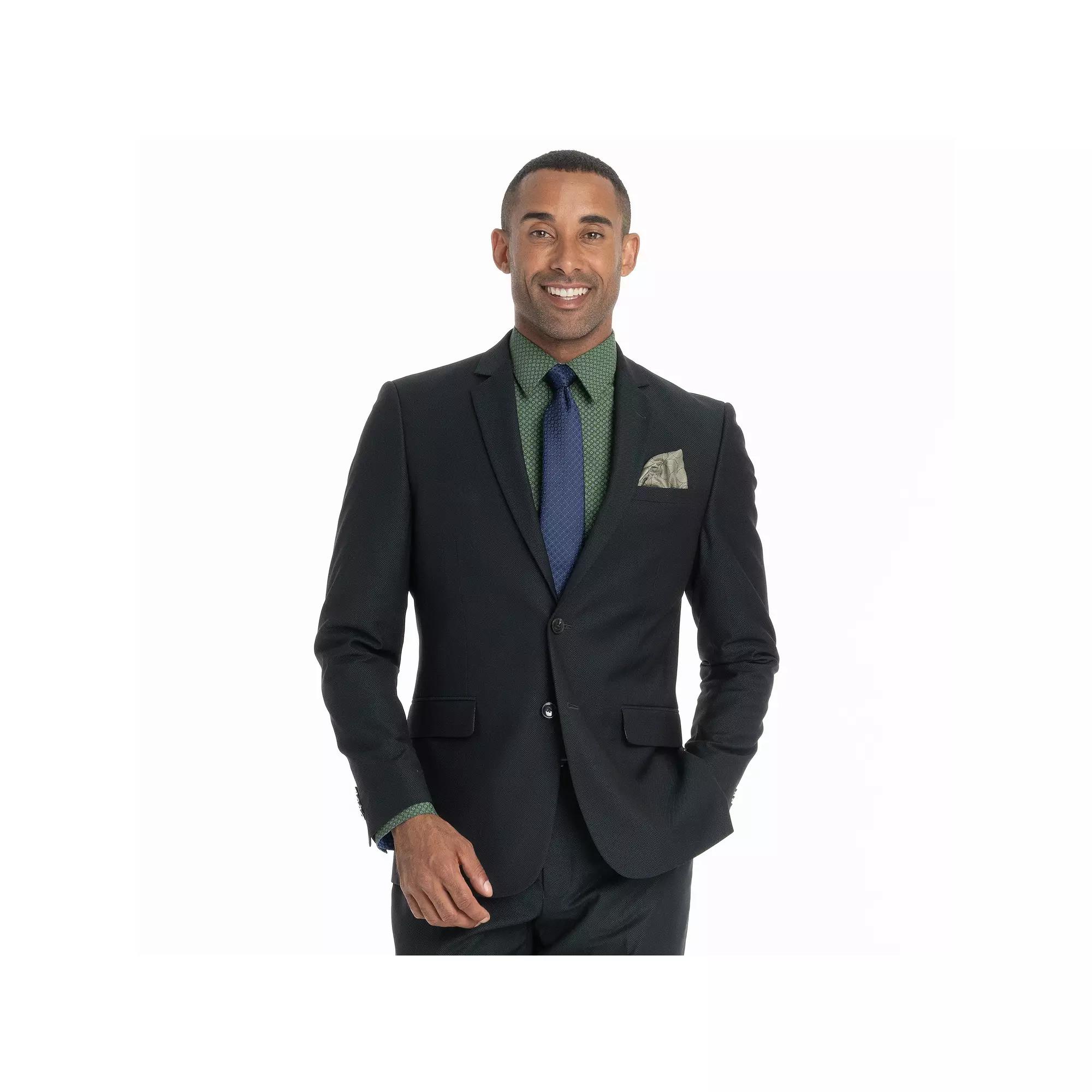 Mens Nick Graham Broadway Slim Fit Suit Jacket Green Birdseye Product Image