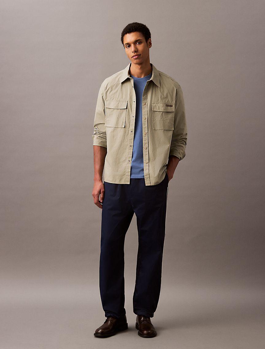 Cotton Ripstop Relaxed Button-Down Shirt Product Image