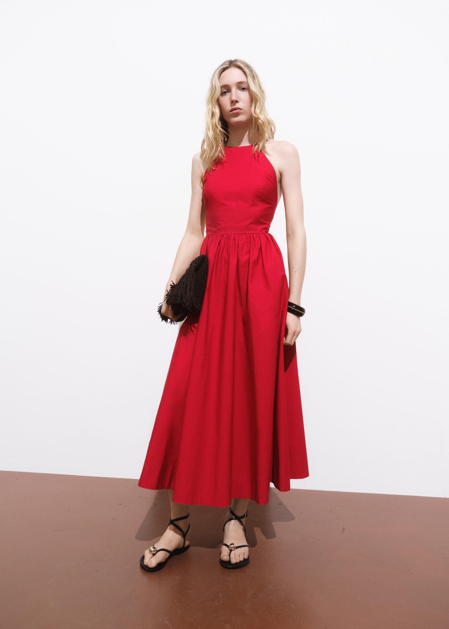 Halter dress with crossed back - Women | MANGO USA Product Image