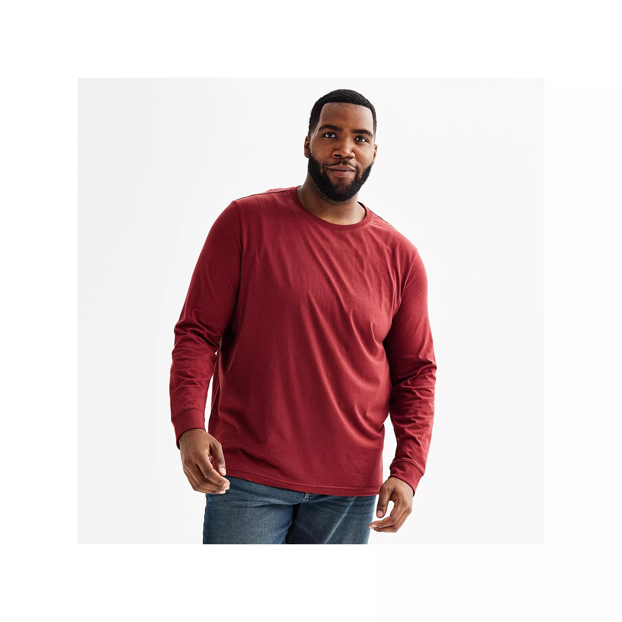 Big & Tall Sonoma Goods For Life® Supersoft Long Sleeve Crewneck Tee, Men's,  Product Image