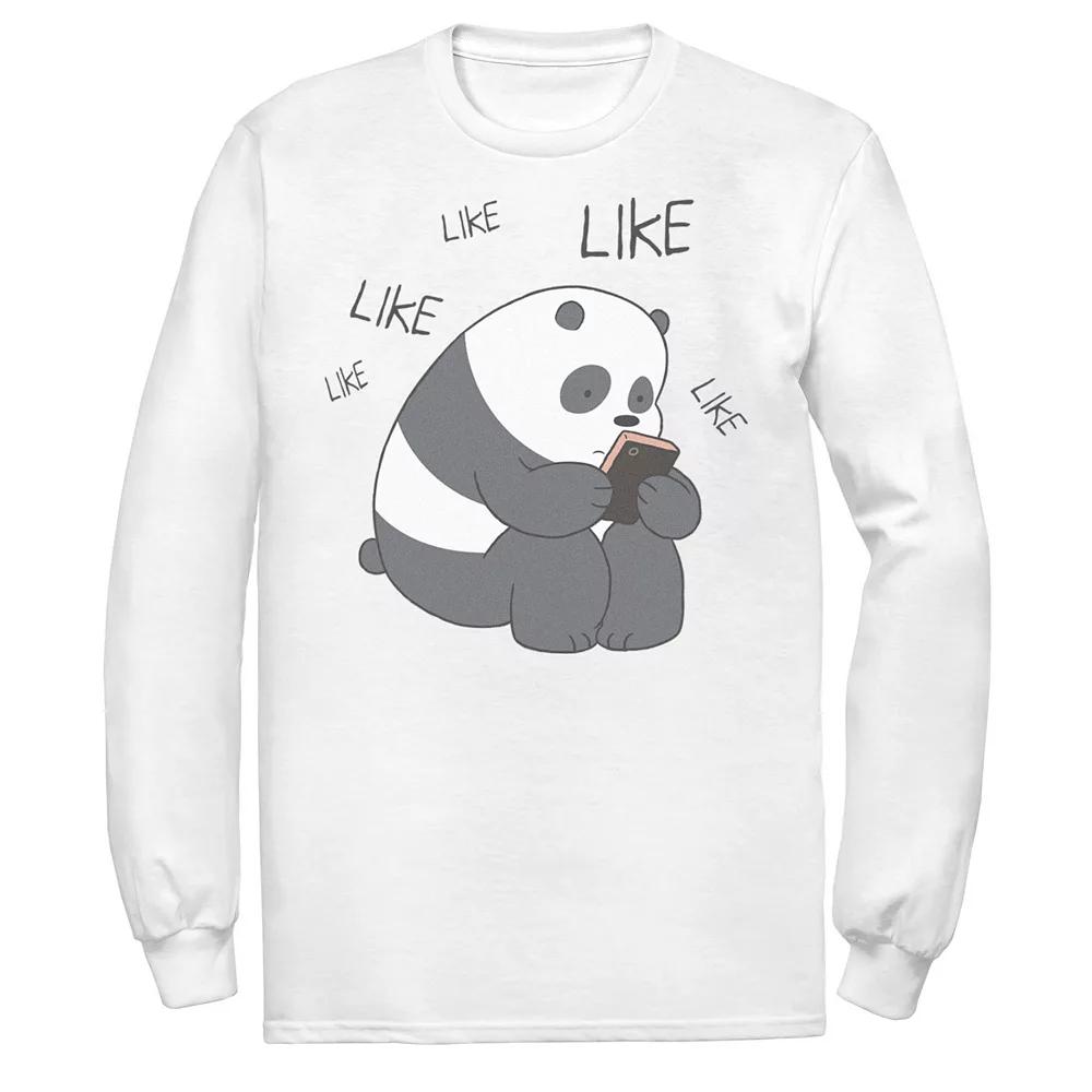 Men's Cartoon Network We Bare Bears Like Like Like Texting Long Sleeve Tee,  Product Image