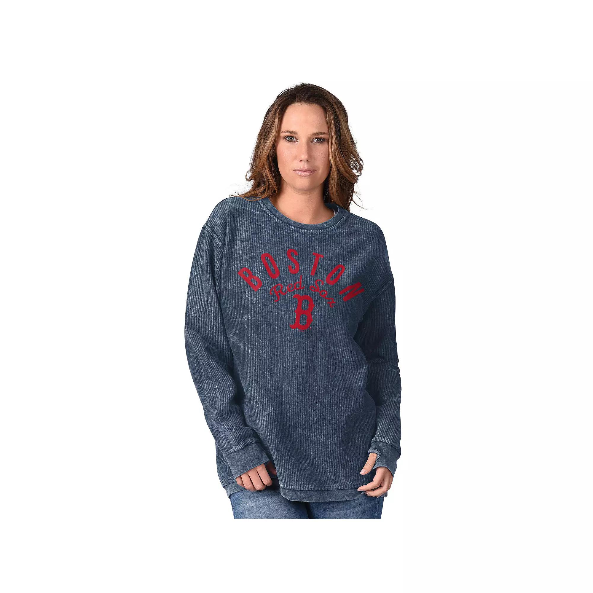 Women's G-III 4Her by Carl Banks Navy Detroit Tigers Comfy Cord Pullover Sweatshirt,  Product Image