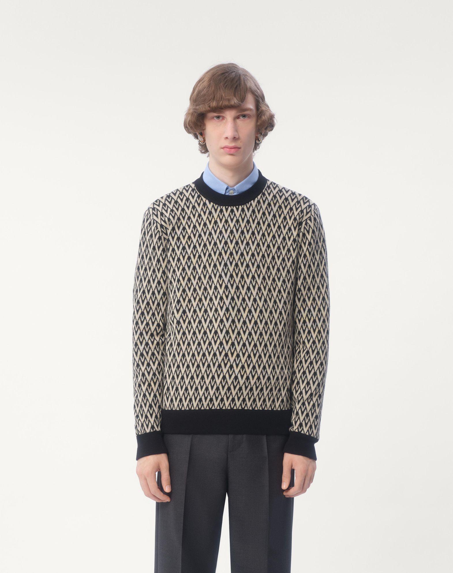 Crewneck Wool Sweater With Toute La V Jacquard Pattern Product Image