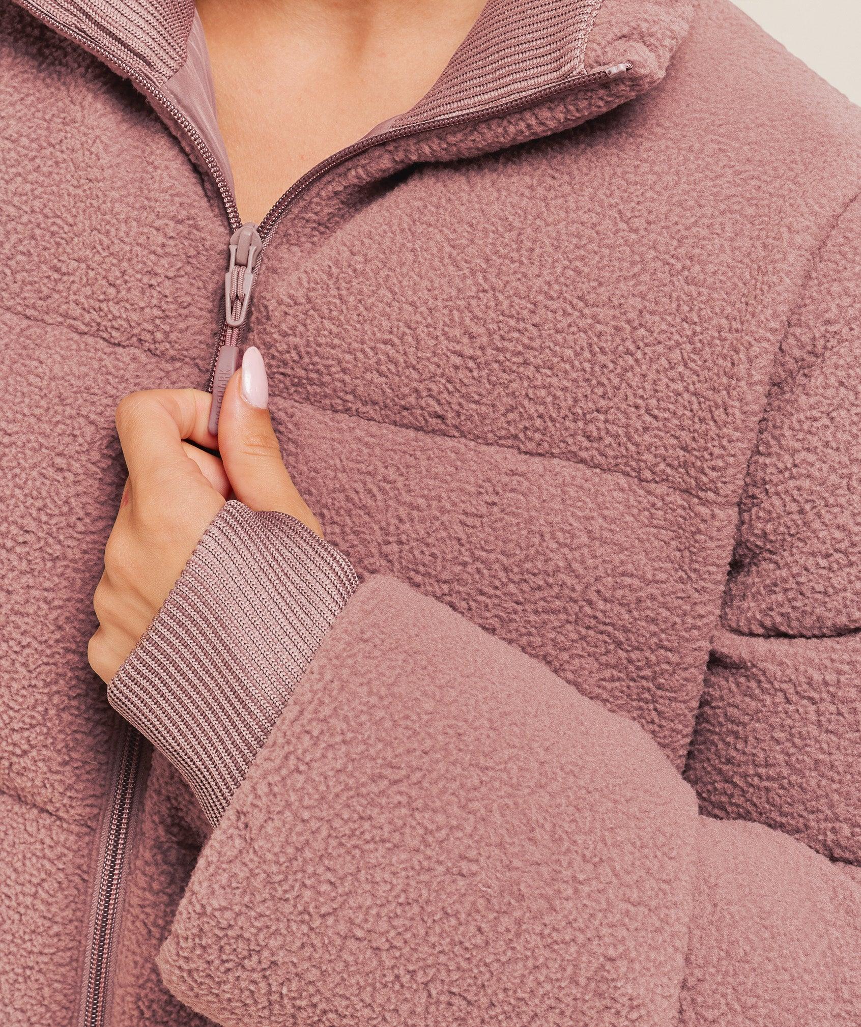 Gymshark Sherpa Puffer Jacket - Chestnut Pink Female Product Image