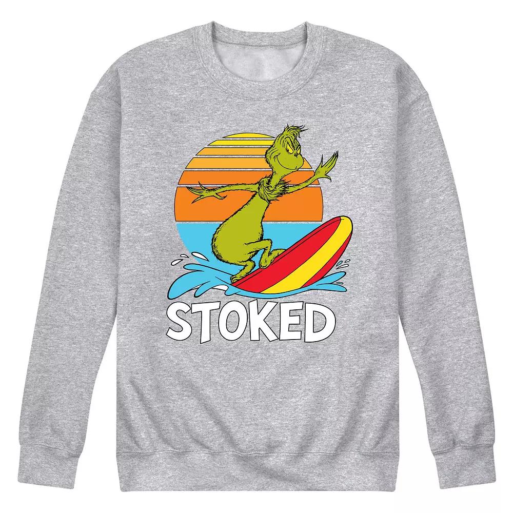 Men's Dr. Seuss The Grinch Stoked Fleece Sweatshirt,  Product Image