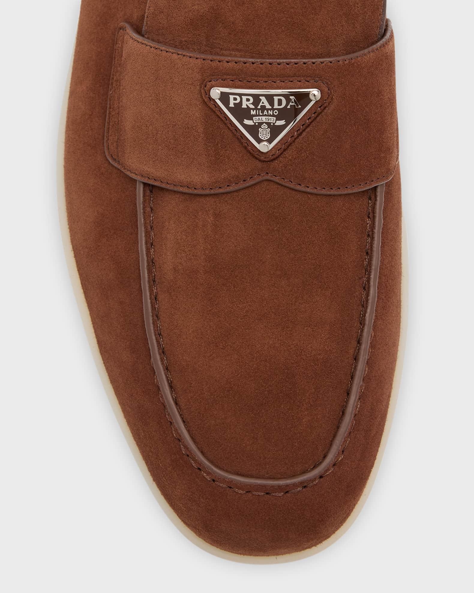 Men's Saint Tropez Triangle Logo Suede Loafers Product Image
