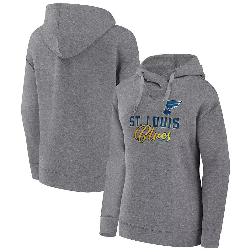 Women's Fanatics Branded Heather Gray Washington Capitals Script Favorite Pullover Hoodie,  Product Image