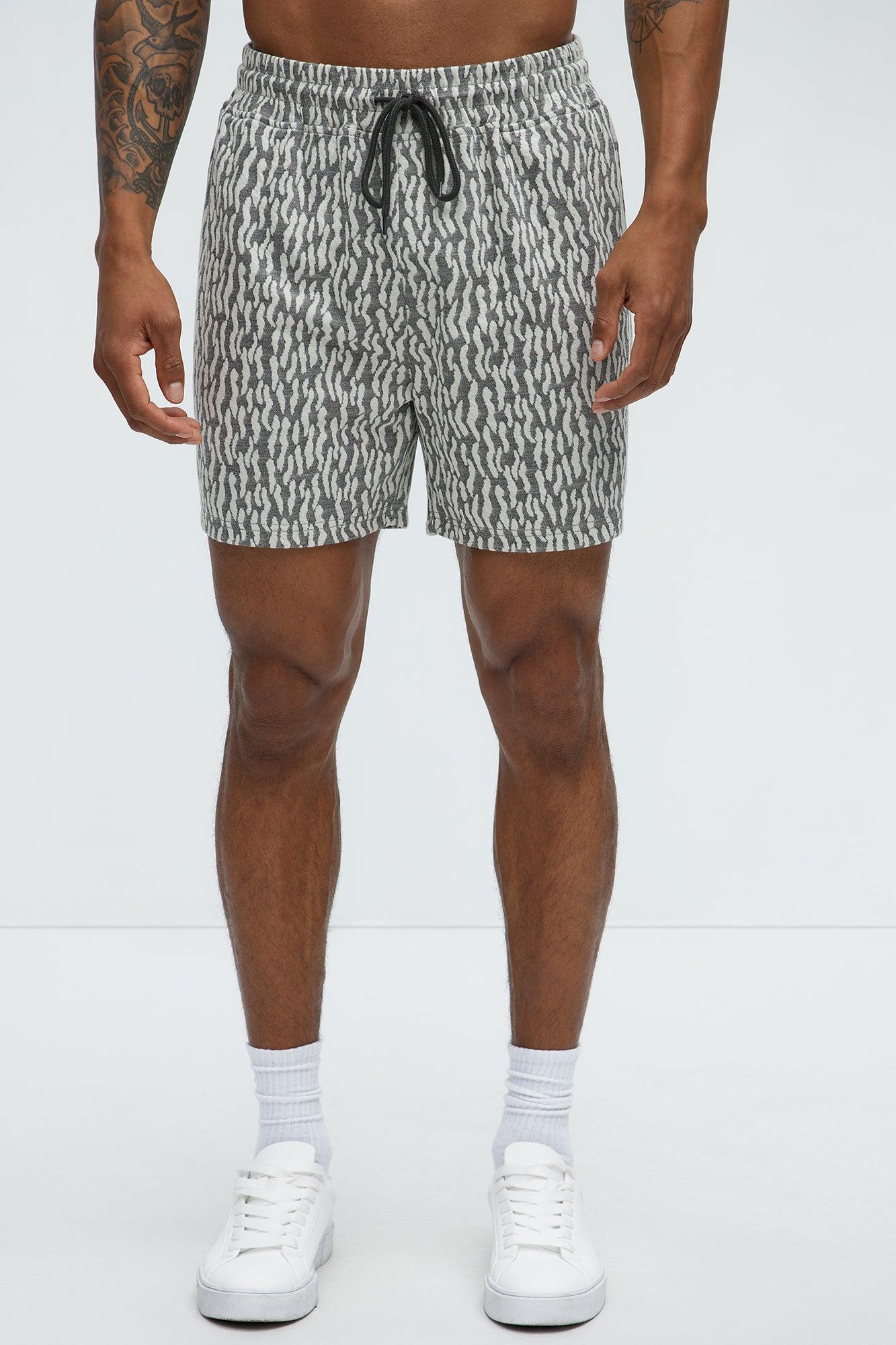 Havana Jacquard Relaxed Shorts - Grey Product Image
