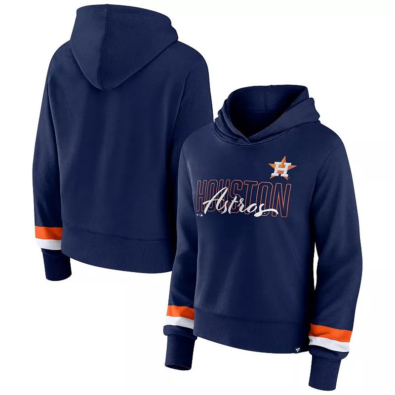 Women's Fanatics Branded  Navy Houston Astros Over Under Pullover Hoodie, Size: 3XL, Blue Product Image
