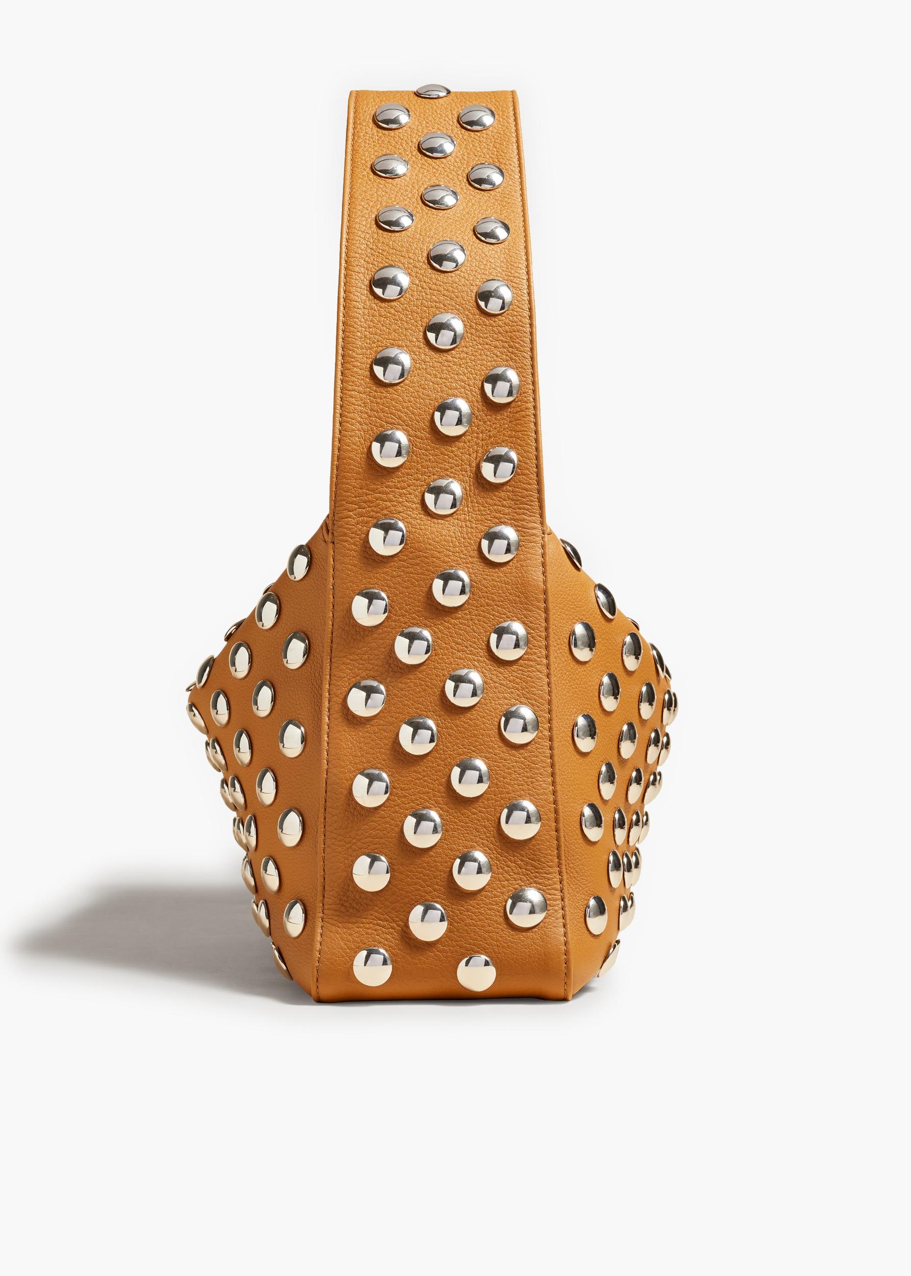 Elena Bag in Nougat Leather with Studs Product Image