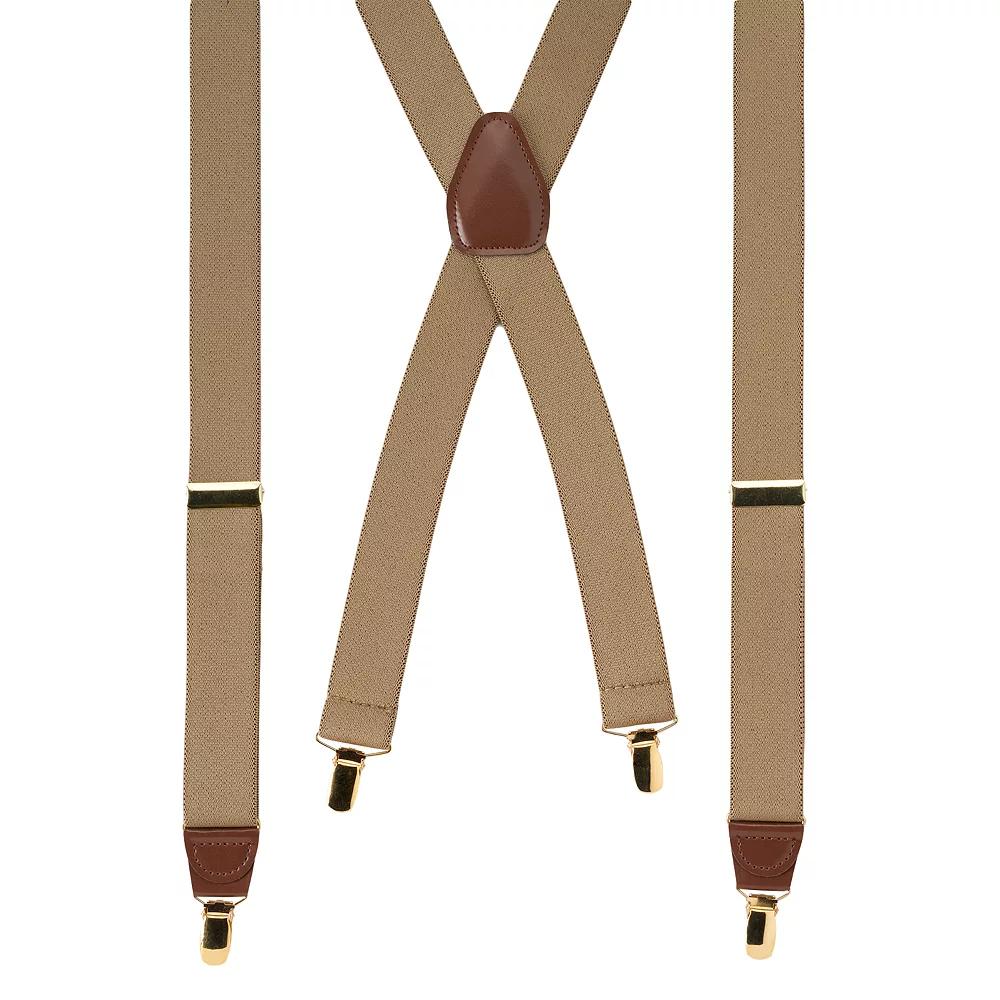 Mens Wembley Solid Stretch Suspenders, Green Product Image