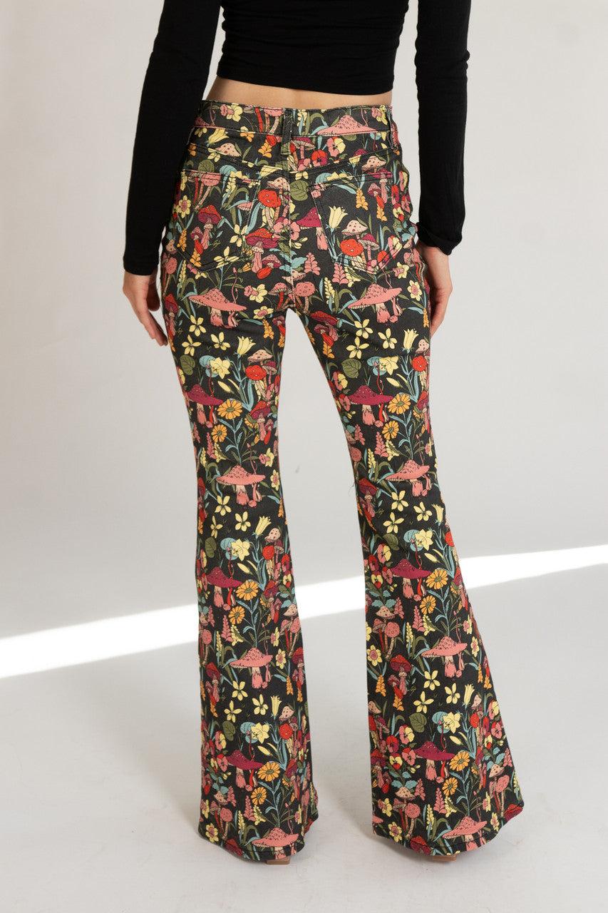 Mushroom & Wildflower Flare Jeans Product Image