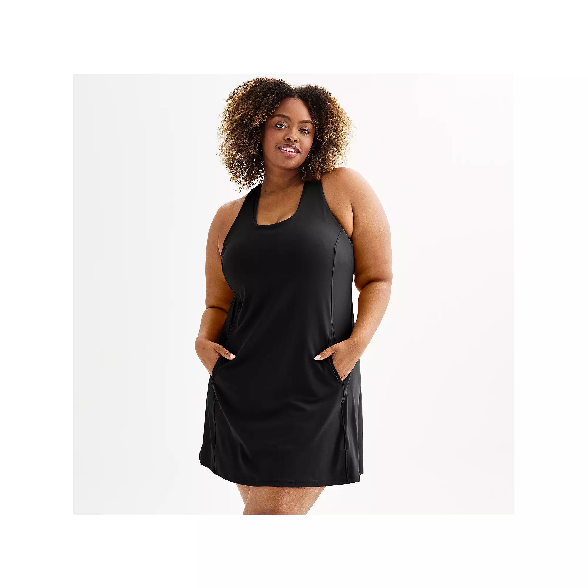 Plus Size Tek Gear® Ultrastretch Dress with Built-In Bra, Women's, Size: 1XL, Mineral Black Product Image