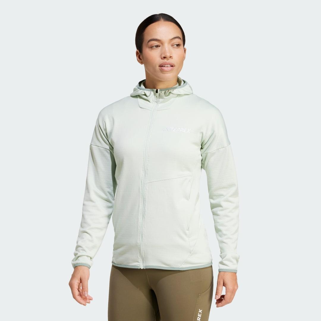 adidas Terrex Xperior Climawarm Light Fleece Hooded Jacket Black M Womens Product Image