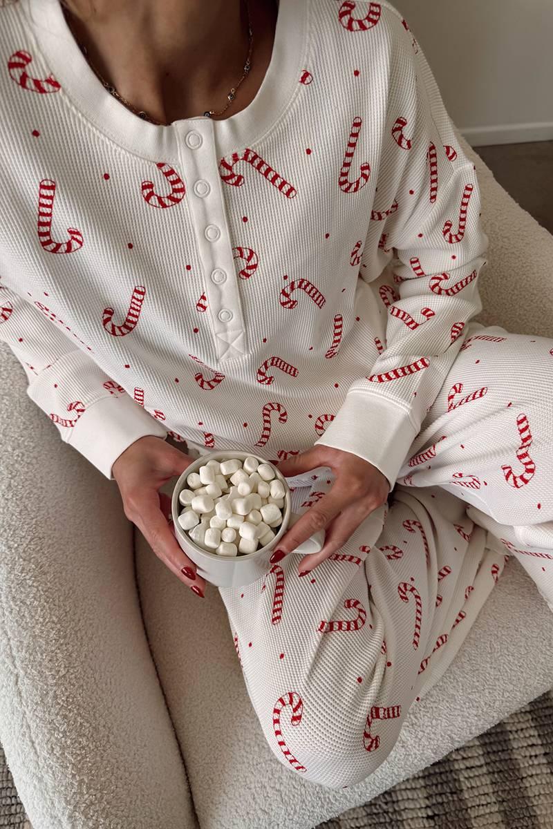 Candy Cane Waffle Sleep Set Product Image