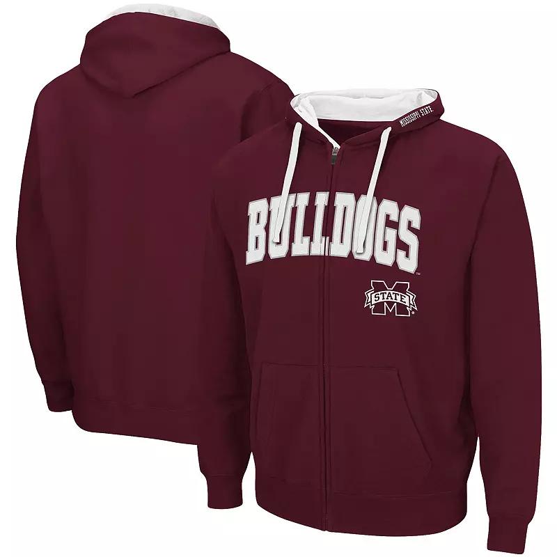 Men's Colosseum Maroon Mississippi State Bulldogs Big & Tall Full-Zip Hoodie, Size: 6XB, Mst Red Product Image