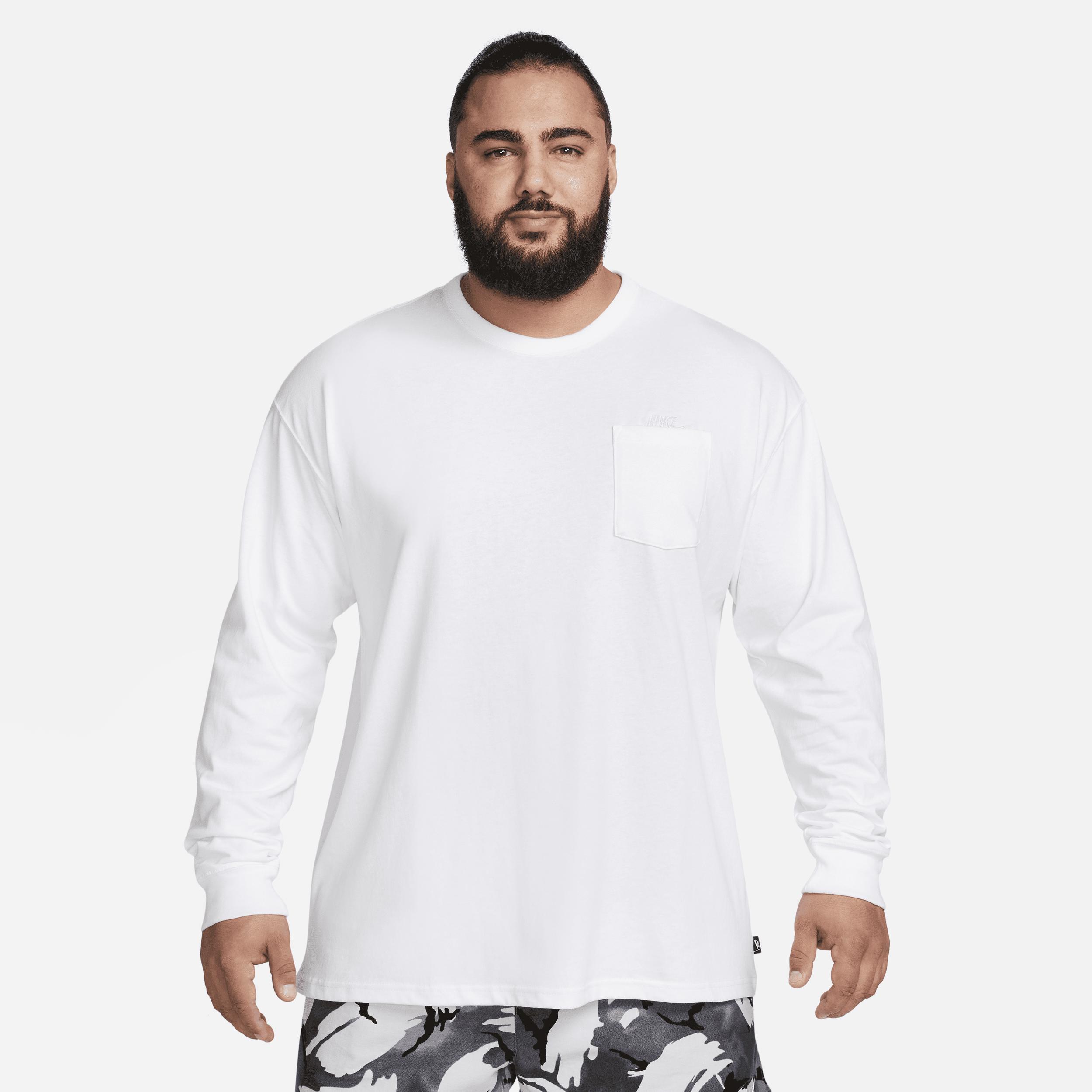 Mens Nike Sportswear Premium Essentials Long-Sleeve Pocket T-Shirt | DR7929-101 Product Image