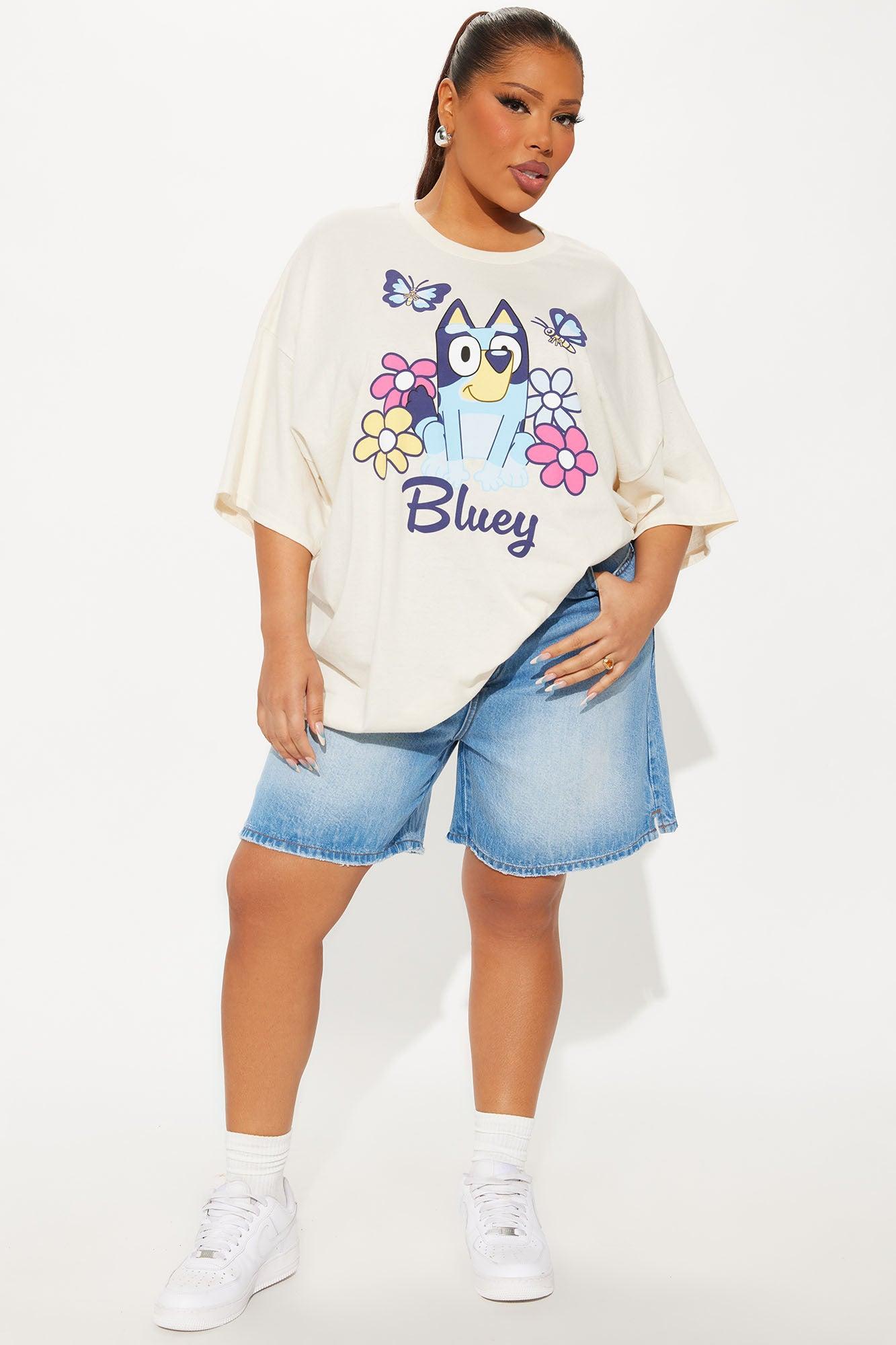 Bluey Butterflies Oversized Tee - Cream Product Image