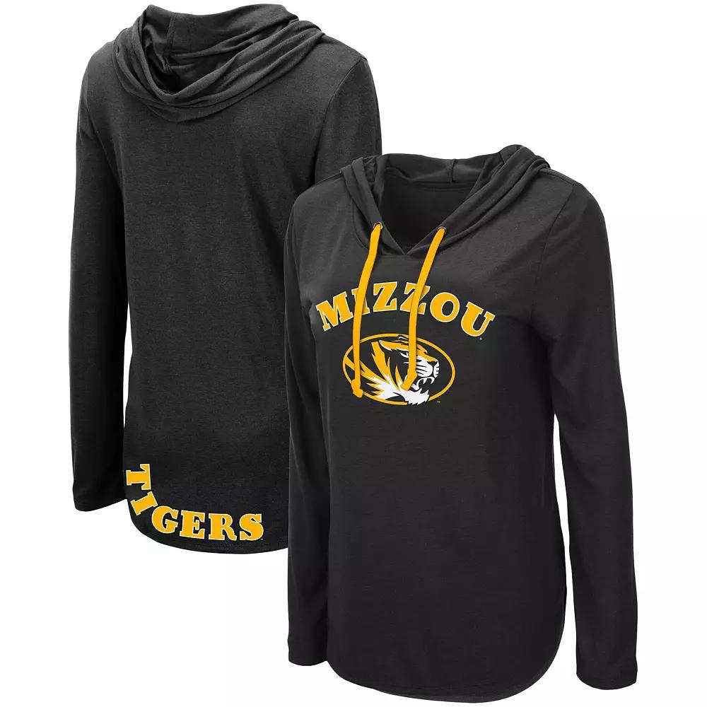 Women's Colosseum Black Missouri Tigers My Lover Lightweight Hooded Long Sleeve T-Shirt,  Product Image