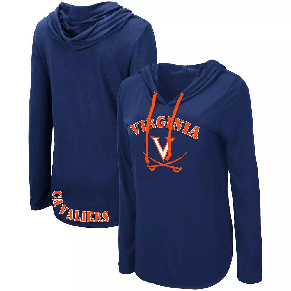 Women's Colosseum Navy Virginia Cavaliers My Lover Hoodie Long Sleeve T-Shirt,  Product Image