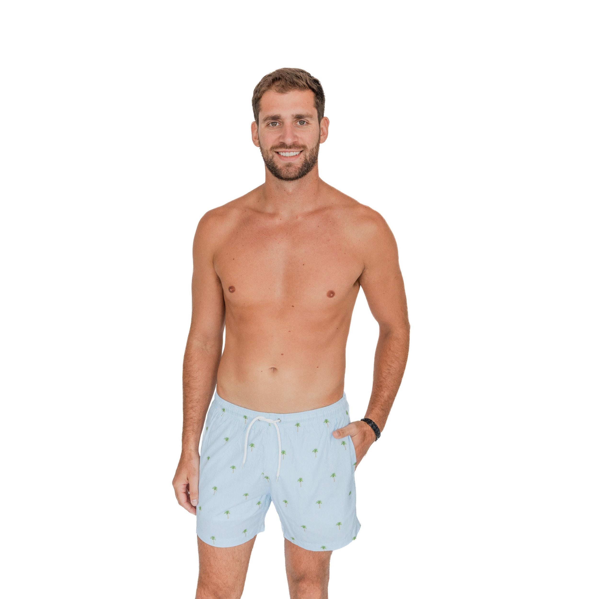 Bermies Palm Stripes Swim Trunks Product Image
