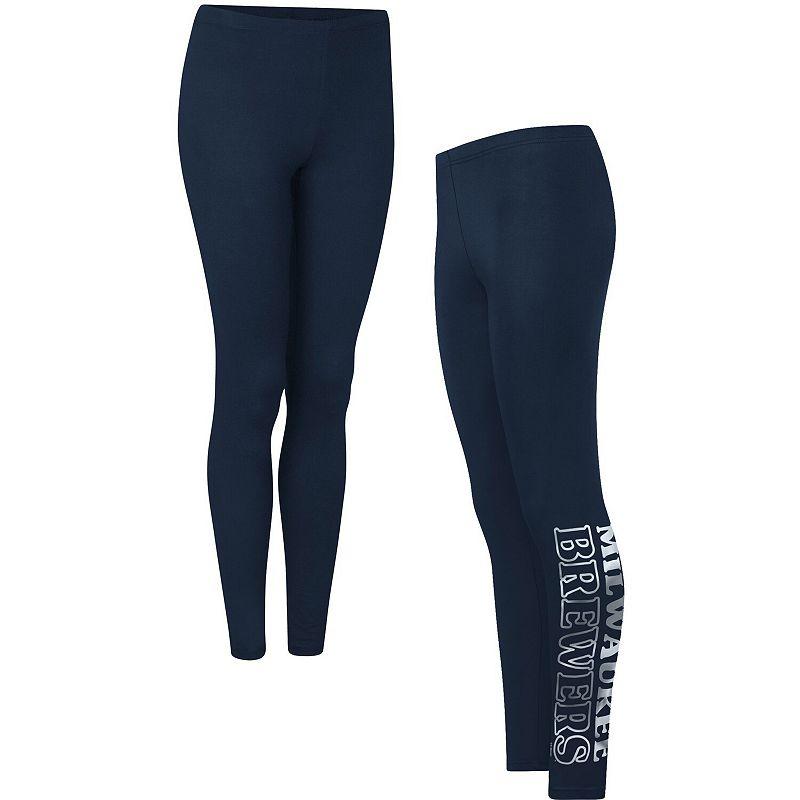 Women's G-III 4Her by Carl Banks Navy Milwaukee Brewers Stadium Lightweight Leggings, Size: Small, Blue Product Image