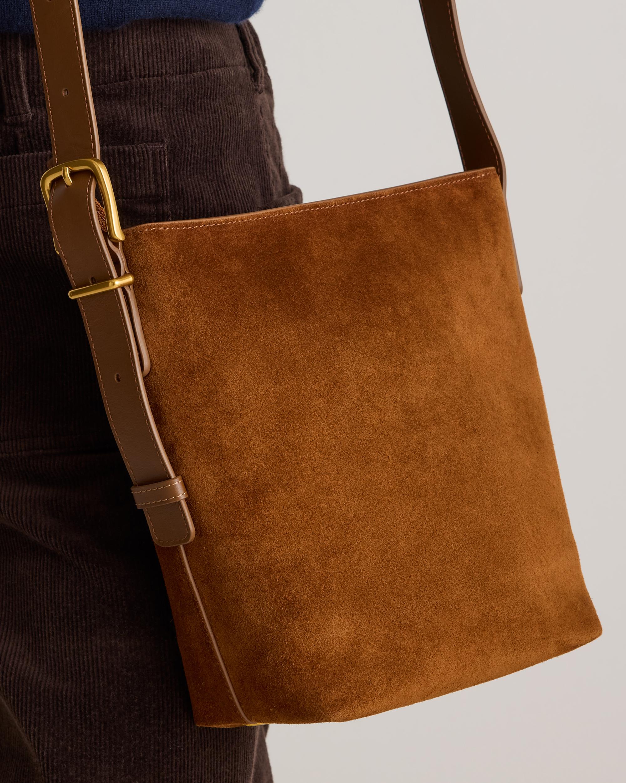Quince | Women's Italian Suede Bucket Crossbody Suede Leather Product Image