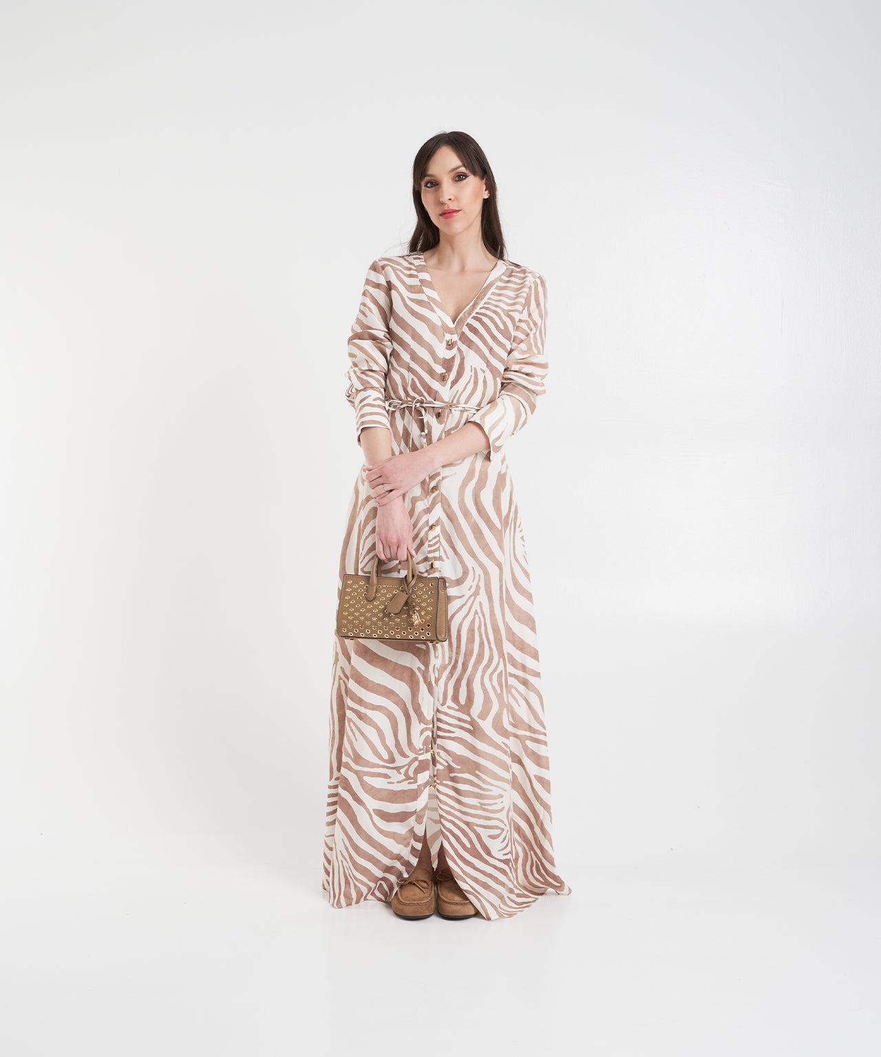Maxi dress with animal print Product Image