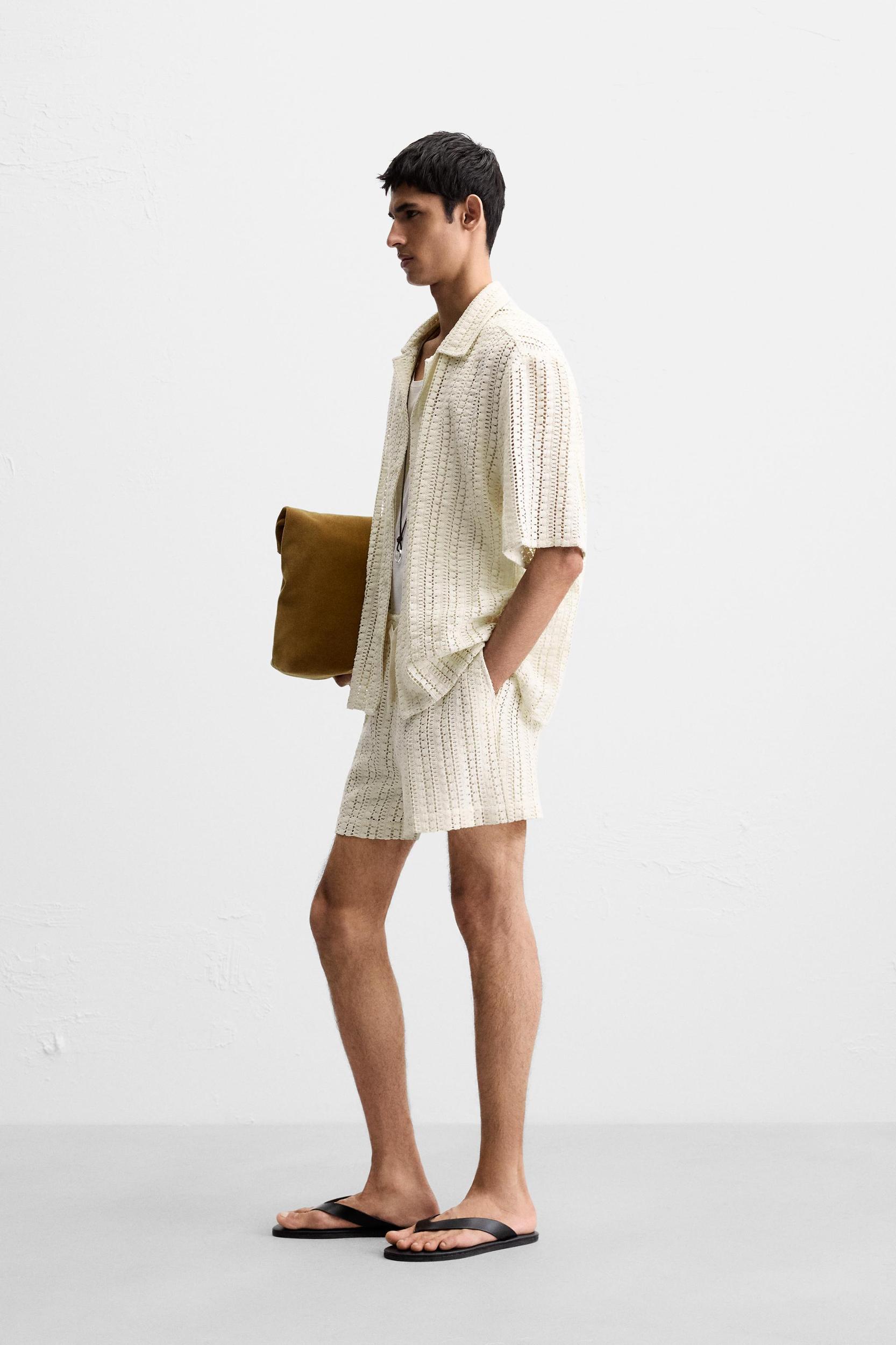 CROCHET TEXTURED SHIRT Product Image