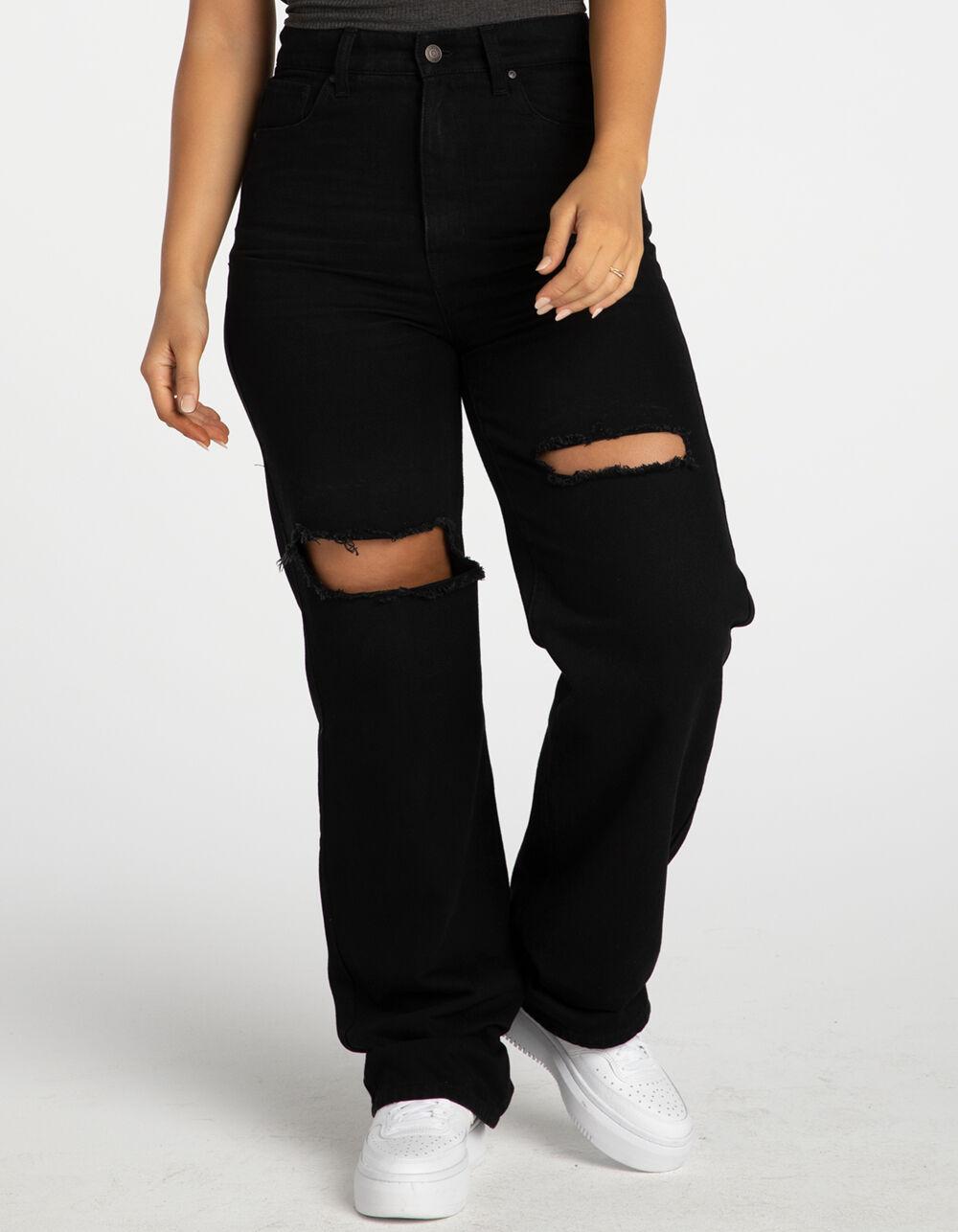 RSQ Womens High Rise Baggy Jeans - BLACK DENIM Product Image